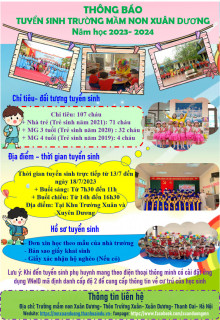 Thông báo tuyển sinh 2023- 2024