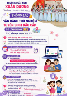 THÔNG BÁO VẬN HÀNH THỬ NGHIỆM HỆ THỐNG TUYỂN SINH ĐẦU CẤP