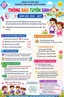 📣 THÔNG BÁO TUYỂN SINH NĂM HỌC 2026 – 2027