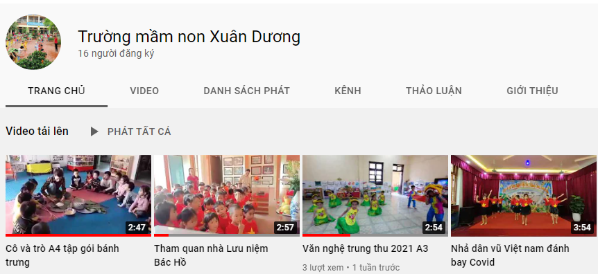 Mầm non Xuân Dương. Youtobe